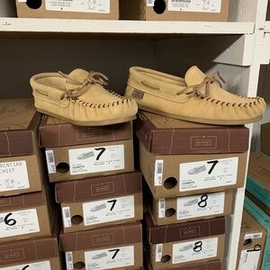 Minnetonka Tan Suede Moccasins